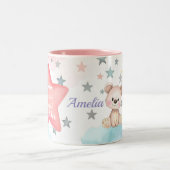 Cute Personalized Gemini Zodiac Sign Mug for Girl ツートーンマグカップ (中央)