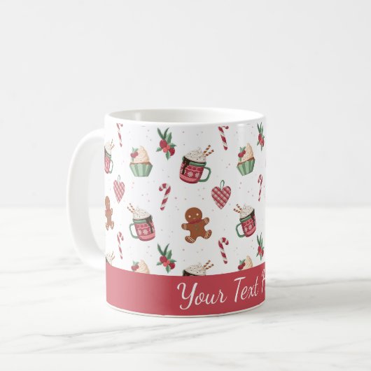 Cute Personalized Gingerbread Mug コーヒーマグカップ (正面左)