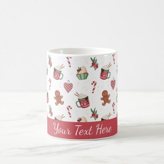Cute Personalized Gingerbread Mug コーヒーマグカップ (中央)