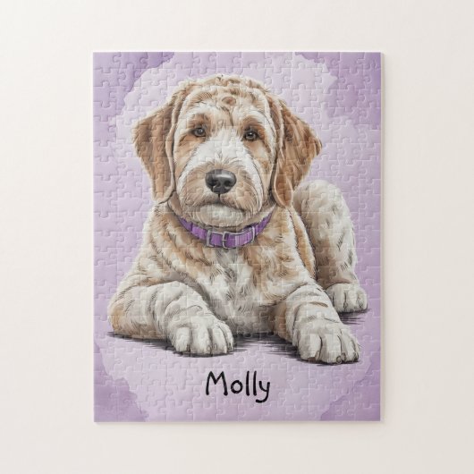 Cute Personalized Goldendoodle ジグソーパズル (縦)