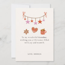 Cute Personalized Grandmother Christmas Card
