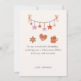 Cute Personalized Grandmother Christmas Card シーズンカード