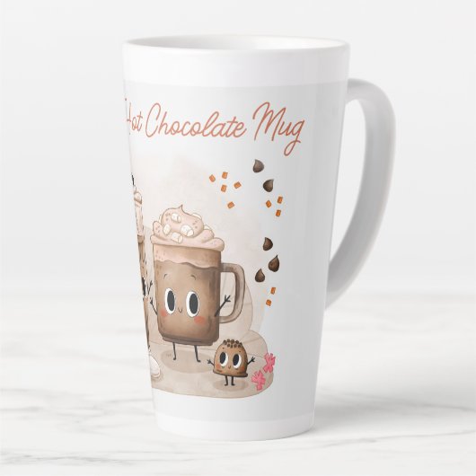 Cute Personalized Hot Chocolate  カフェラテマグ (右アングル)
