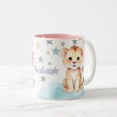 Cute Personalized Leo Zodiac Sign Mug for Girl ツートーンマグカップ (正面右)