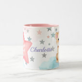 Cute Personalized Leo Zodiac Sign Mug for Girl ツートーンマグカップ (中央)