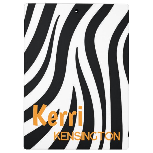 Cute Personalized Leopard Print Clipboard  クリップボード (裏面)