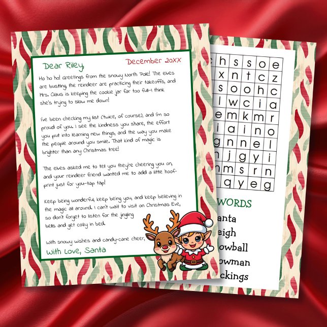 Cute Personalized Letter from Santa | Word Search (クリエイターアップロード済み)