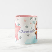 Cute Personalized Libra Zodiac Sign Mug for Girl ツートーンマグカップ (中央)