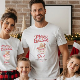 Cute Personalized “Merry Christmas” Family T-Shirt Tシャツ