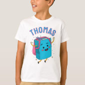 Cute Personalized Name Backpack Character Kids Tシャツ (正面)