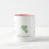 Cute Personalized Name Mommy Matcha Tea Script マグカップ (中央)