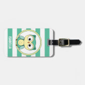 Cute Personalized owl Luggage Tag ラゲッジタグ (正面横)