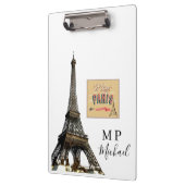 Cute Personalized Paris France Clipboard  クリップボード (左)