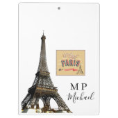 Cute Personalized Paris France Clipboard  クリップボード (裏面)