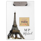 Cute Personalized Paris France Clipboard  クリップボード (正面)