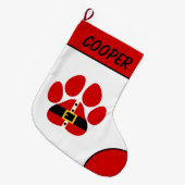 Cute Personalized Pet Christmas Stocking ラージクリスマスストッキング (正面 (吊り時))