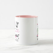 Cute Personalized Pickleball Girl Ribbon & Hearts マグカップ (中央)