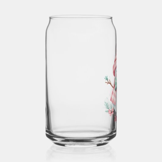 Cute Personalized Pink Snowman  ガラス缶 (右)