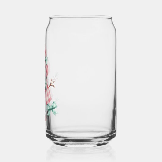 Cute Personalized Pink Snowman  ガラス缶 (左)