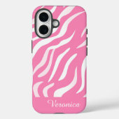 Cute Personalized Pink Zebra Print iPhone  Case-Mate iPhoneケース (裏面)