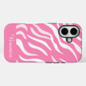 Cute Personalized Pink Zebra Print iPhone  Case-Mate iPhoneケース (裏面 (横))