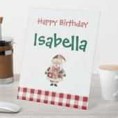 Cute Personalized Santa Christmas Holiday 台座サイン (インサイチュ)