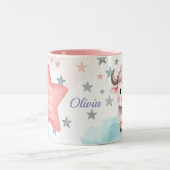 Cute Personalized Taurus Zodiac Sign Mug for Girl ツートーンマグカップ (中央)