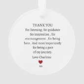 cute personalized thank you love  オーナメント (裏面)