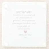 cute personalized thank you love  ガラスコースター (裏面)