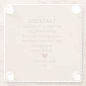 cute personalized thank you love ガラスコースター (裏面)