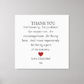cute personalized thank you love キャンバスプリント (正面)