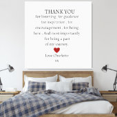 cute personalized thank you love キャンバスプリント (インサイチュ (寝室))