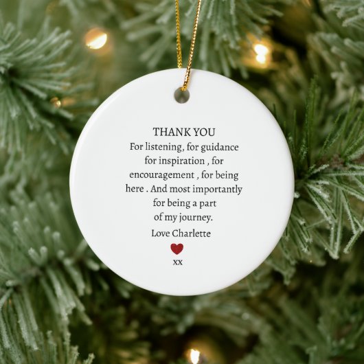 cute personalized thank you love  セラミックオーナメント (ツリー)