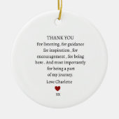 cute personalized thank you love  セラミックオーナメント (正面)