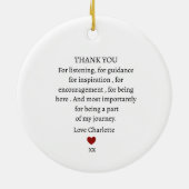 cute personalized thank you love  セラミックオーナメント (裏面)
