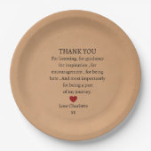 cute personalized thank you love ペーパープレート (正面)