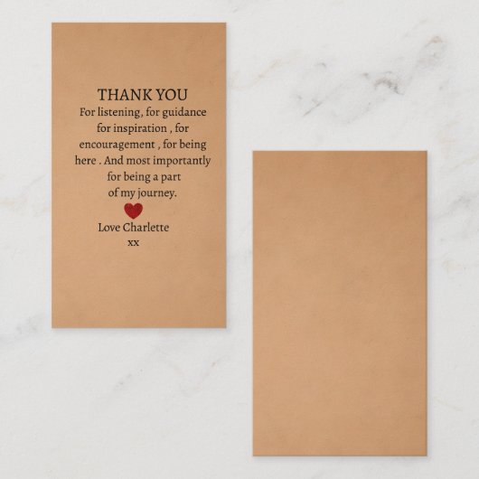 cute personalized thank you love 名刺 (正面/裏面)