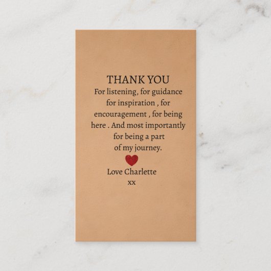 cute personalized thank you love  名刺 (正面)