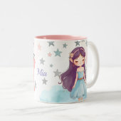 Cute Personalized Virgo Zodiac Sign Mug for Girl ツートーンマグカップ (正面右)