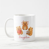 Cute Personalized Watercolor Capybara コーヒーマグカップ (左)