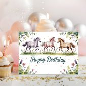 Cute Personalized Watercolor Horse Birthday カード