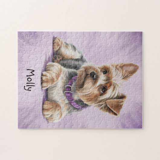 Cute Personalized Yorkie ジグソーパズル (横)