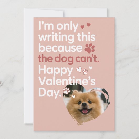 Cute Pet and Hearts Funny Retro Valentines シーズンカード (正面)