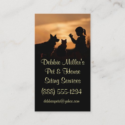 Cute Pet and Housesitting Dog Cat  名刺 (正面)