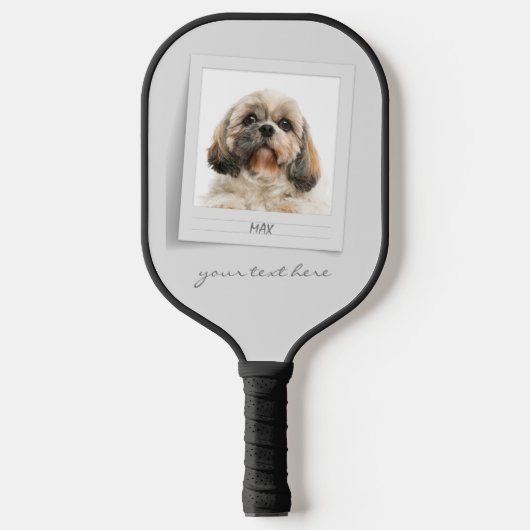 Cute Pet Birthday Photo Frame Personalized ピックルボールラケット (正面)