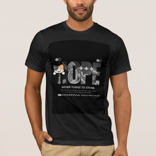 Cute pet cat & hope design t-shirt tシャツ (正面)