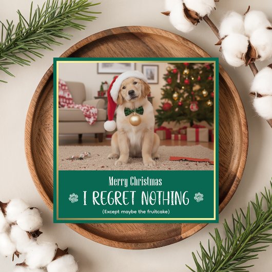 Cute Pet Dog Photo Funny Christmas Greeting シーズンカード