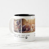 Cute Pet Dog Quote Custom 3 Photo Collage ツートーンマグカップ (正面左)