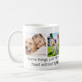 Cute Pet Dog Quote Custom 4 Photo Collage コーヒーマグカップ (左)