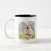 Cute Pet Keepsake Photo Playful Typography ツートーンマグカップ (左)